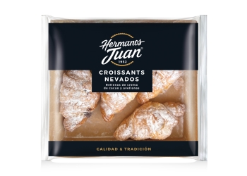 Croissants nevados rellenos de cacao