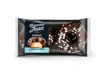 Donas con pepitas rellenas con sabor nata