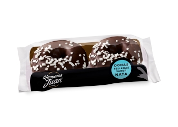 Donas con pepitas rellenas con sabor nata