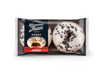 Donas con pepitas rellenas de cacao